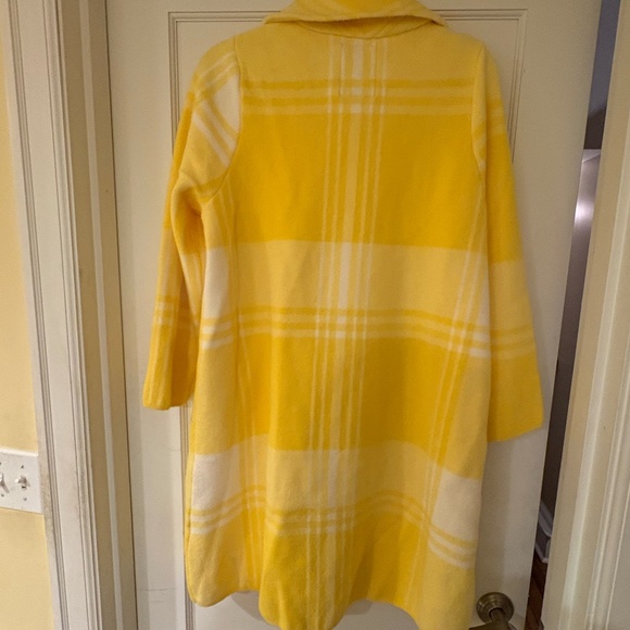NWT Leslie Evers NATALIE coat Lemon Yellow Plaid size M/L - Picture 4 of 4